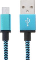 2m geweven stijl Micro USB naar USB 2.0 Data / Oplaadkabel, voor Galaxy S6 / S5 / S IV / Note 5 / Note 5 Edge, HTC, Sony (Blauw)