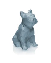 Blauw gelakte figuurkaars, design: Bulldog Poly Hoogte 15 cm (24 uur)