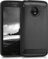 Geborstelde TPU Cover - Motorola Moto G5 - Zwart