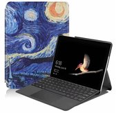 Case2go - Tablet Hoes geschikt voor Microsoft Surface Go - Tri-Fold Book Case - Sterrenhemel