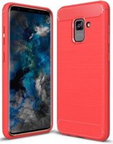 Samsung Galaxy S9 - Geborstelde TPU Cover - Rood