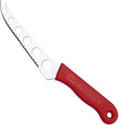 RÖR Solingen Couteau à Fromage - Acier Inoxydable - Lame 14 cm - Manche Plastique Rouge
