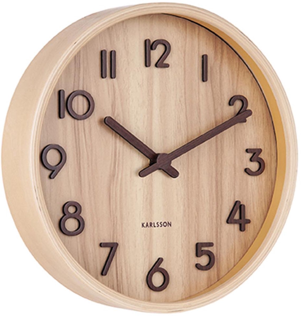 Karlsson Wandklok Pure - Licht lindehout - Small - 22cm - Rond