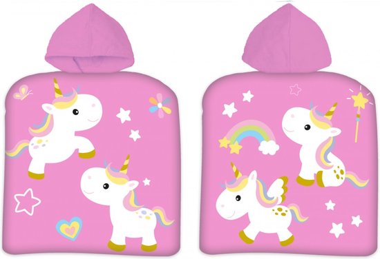 Strandponcho kind - eenhoorn unicorn - kinderponcho strandhanddoek met capuchon - badponcho strandlaken voor kinderen - leuke print