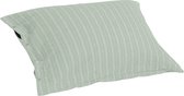 Yumeko kussensloop velvet flanel groen/wit stripe 50x60 - Biologisch & ecologisch - 1 stuk