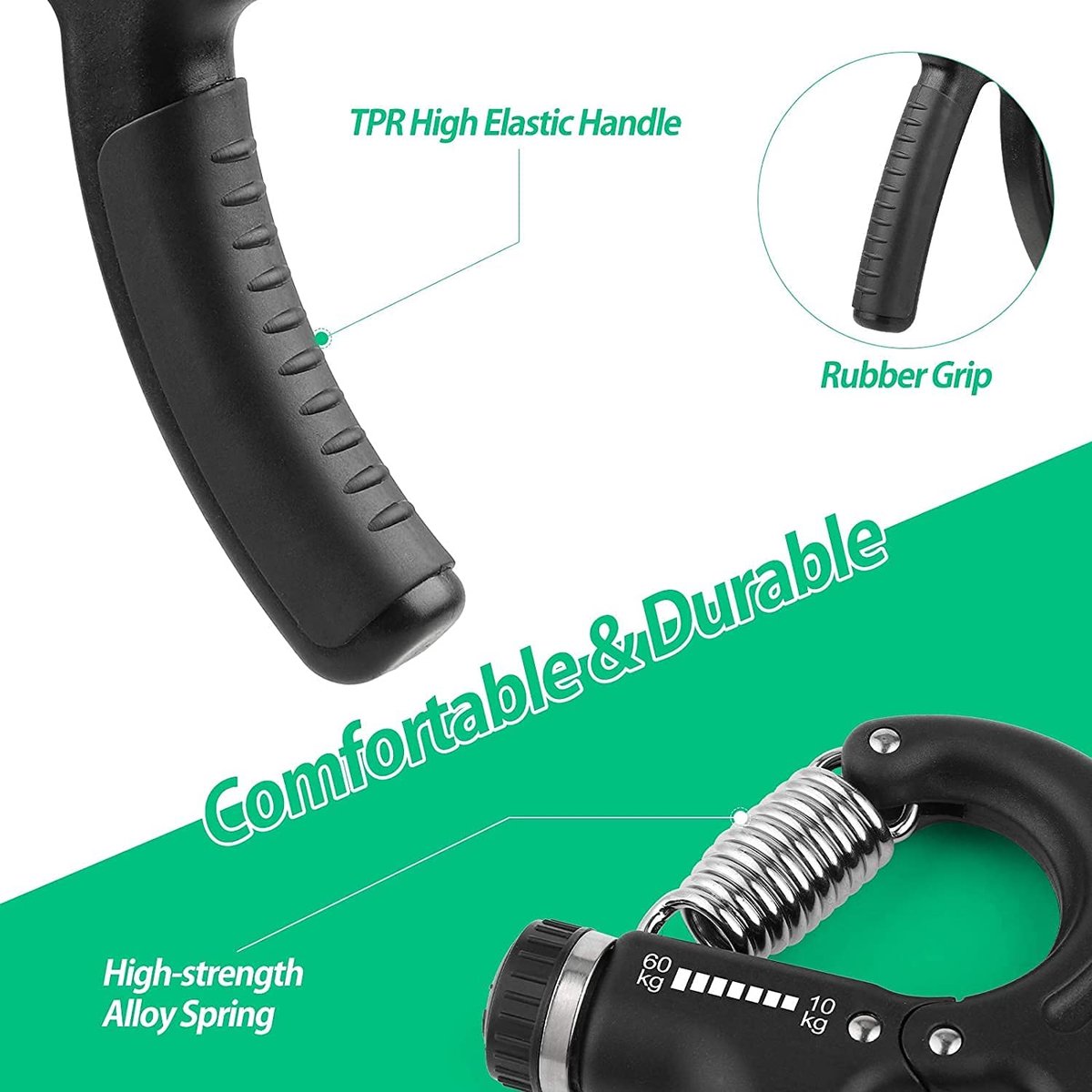 U Fit One 2 Stuks Handtrainer Set - 25kg Weerstand - Handknijper - knijphalter