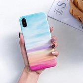 Volledige dekking Glossy Marble Texture Schokbestendige TPU Case voor iPhone XR