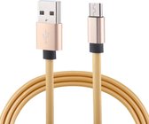 1 m platte kabel USB A naar micro-USB snel opladen Data Sync-oplaadkabel, Voor Galaxy, Huawei, Xiaomi, LG, HTC en andere smartphones (goud)