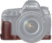 1/4 inch draad PU lederen camera half koffer basis voor Canon EOS 5D Mark IV / 5D Mark III (koffie)