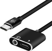 ENKAY Hat-Prince HC-10 USB-C / Type-C + 3,5 mm Jack naar USB-C / Type-C Charge Audio Adapterkabel (zwart)
