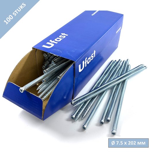 Heco Topix-Plus -Combiconnect Schroeven - Torx cilinderkop - 8,5 x 100mm - Deeldraad (100 stuks Heco Topix-Plus -Combiconnect Schroeven - Torx cilinderkop - 8,5 x 100mm - Deeldraad (100 stuks