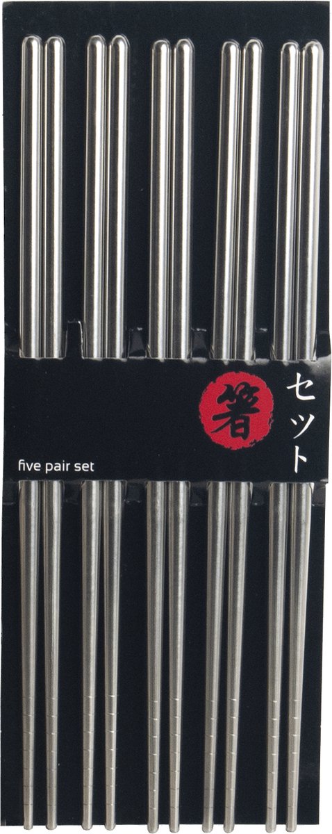 Chopsticks Stainless Steel - Set 5 stuks - 24cm - Emro
