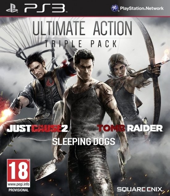 Ultimate Action Triple Pack Just Cause 2  Tomb Raider  Sleeping Dogs