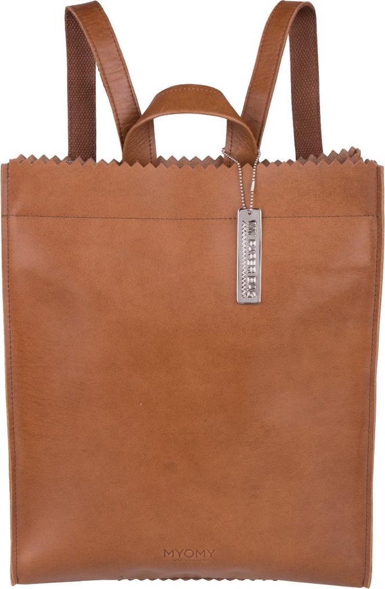 MYOMY My Paper Bag Back Leather Shoulder Straps Rugzak - Bruin | bol.com