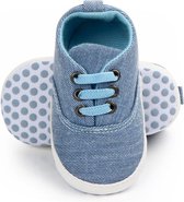 Blauwe Sneakers met elastische veters - Katoen - Maat 18 - Zachte zool - 0 tot 6 maanden