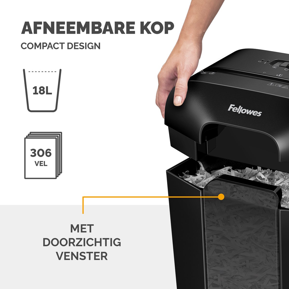 Fellowes LX70 - Papiervernietiger Cross-Cut P-4 – 11 Vel – Shredder voor Thuis & Kantoor – Vernietigt Creditcards & Nietjes – 18L Bak thumbnail 3