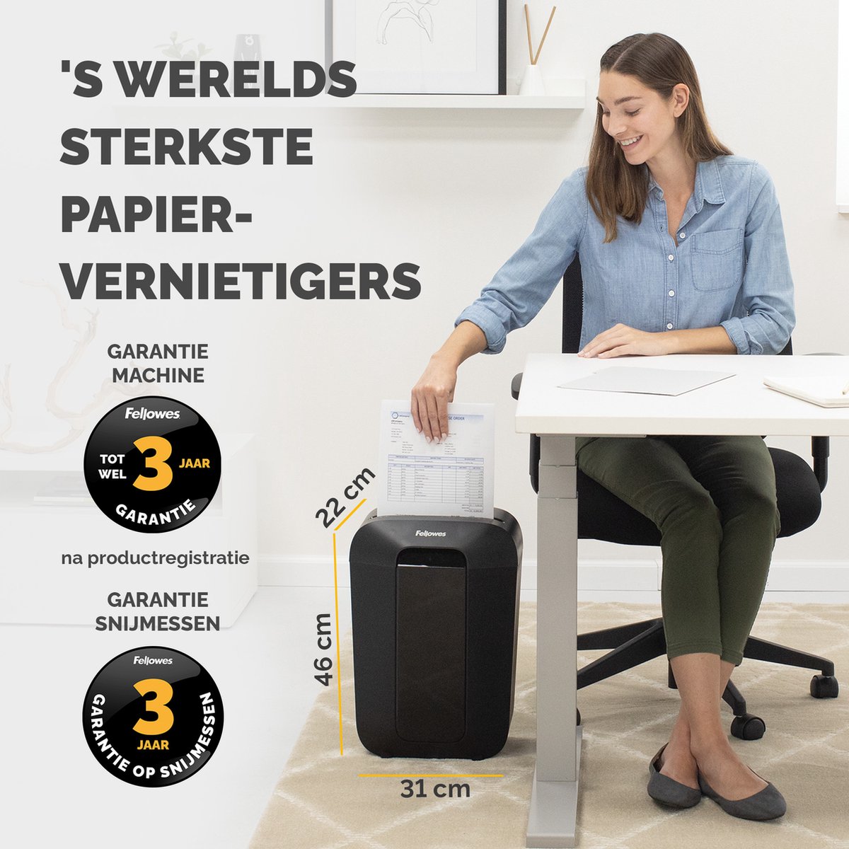 Fellowes LX70 - Papiervernietiger Cross-Cut P-4 – 11 Vel – Shredder voor Thuis & Kantoor – Vernietigt Creditcards & Nietjes – 18L Bak thumbnail 6