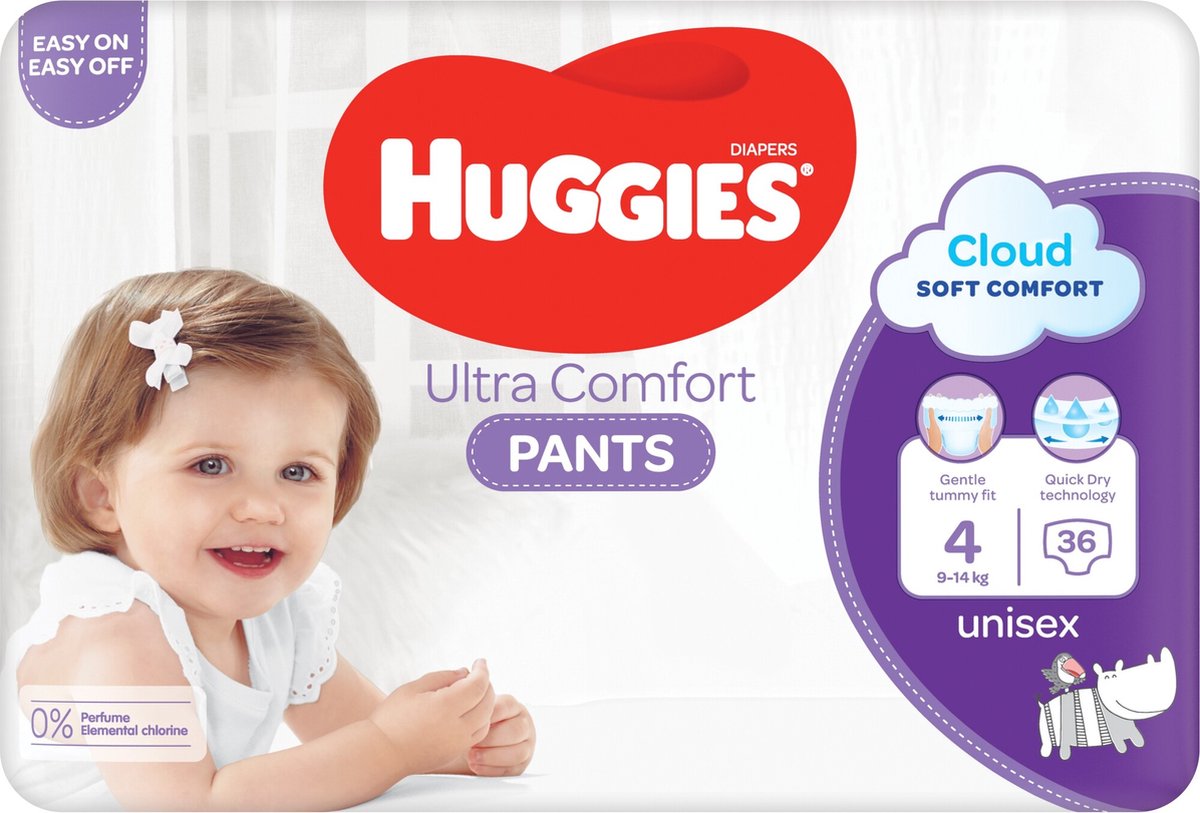 Goedkoopste Huggies - Luierbroekjes - Ultra Comfort - Maat 4 - Small Pack - 36 stuks - 9/14 KG