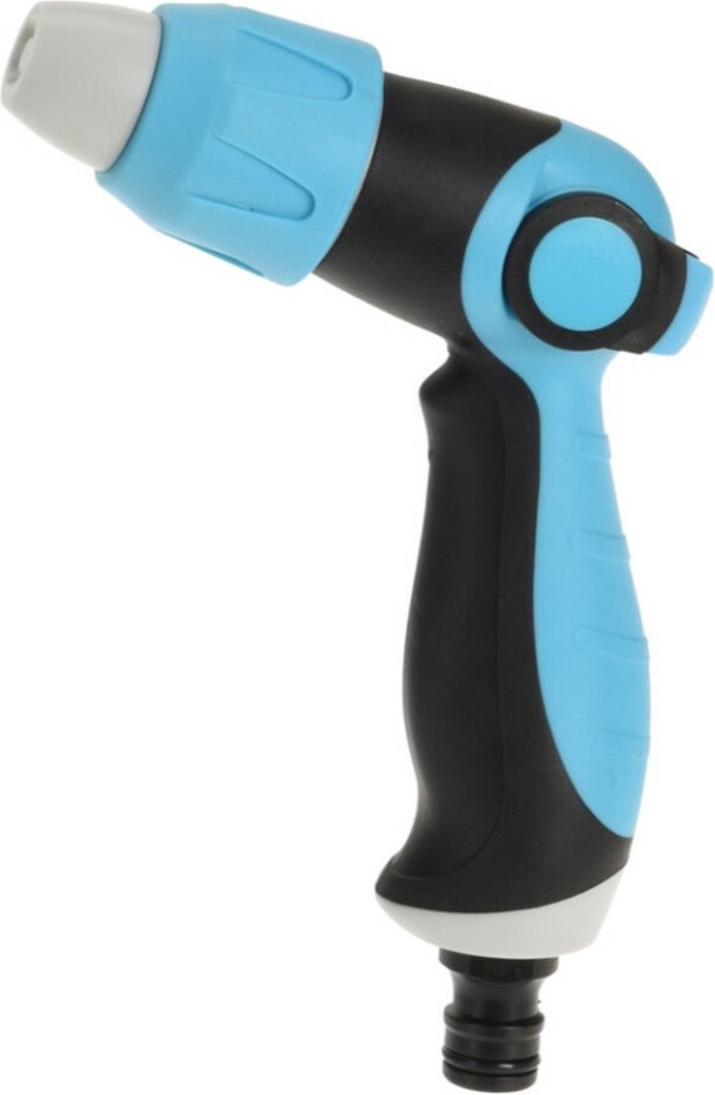 Pro Garden Tuinslang water geven sproeikop - zwart/blauw - 10 functies - kunststof