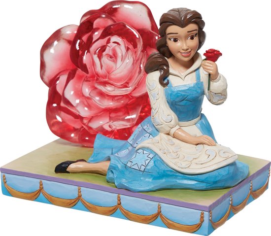 Disney Traditions Une belle rose enchantée avec une statue de rose