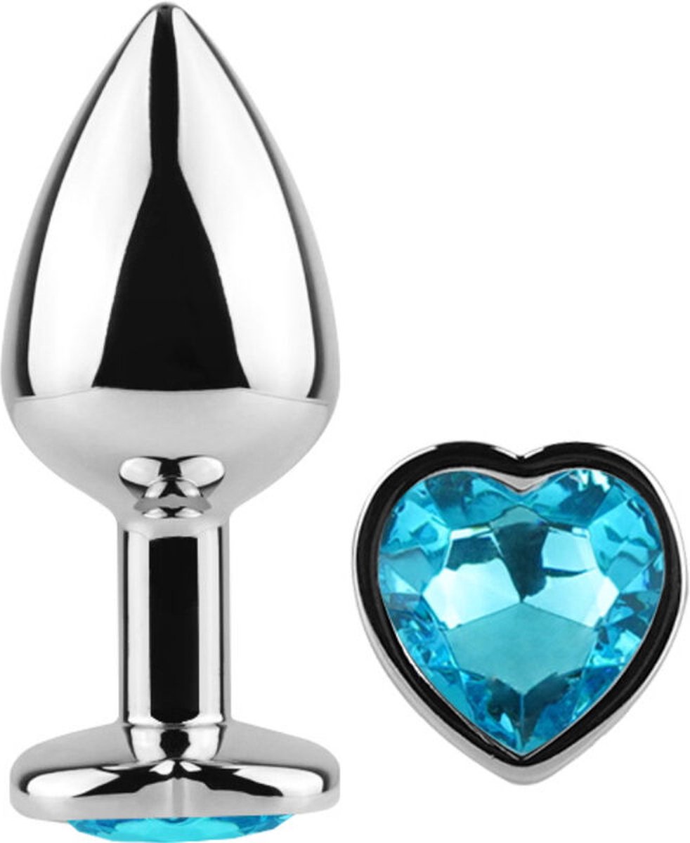 SECRETPLAY TOYS | Secret Play - Metal Butt Plug Blue Heart Small Size 7 Cm