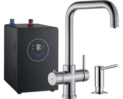 Multi-Tap Classic 3 in 1 Kokend Water Kraan, Chroom - Haaks - Incl. boiler