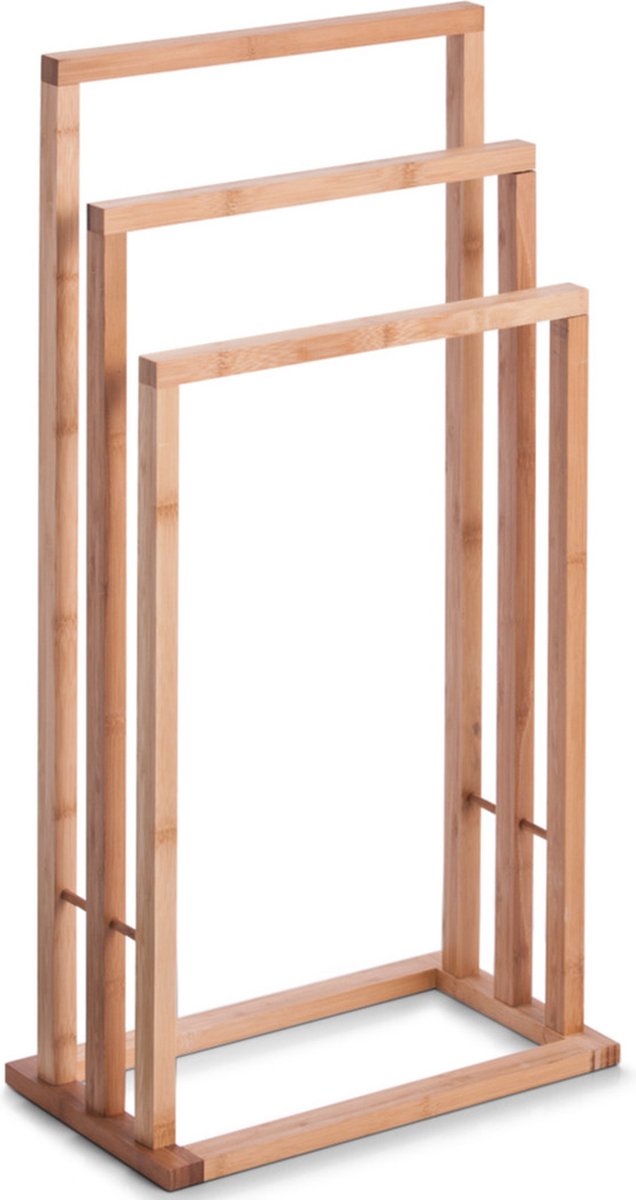 Luxe handdoek badkamer rek van bamboehout 42 x 24 x 81,5 cm - Handdoeken droogrek