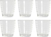 18x Pièces verres à eau transparents / verres à boire rayures relief 250 ml en verre - Bases de Cuisine/ vaisselle