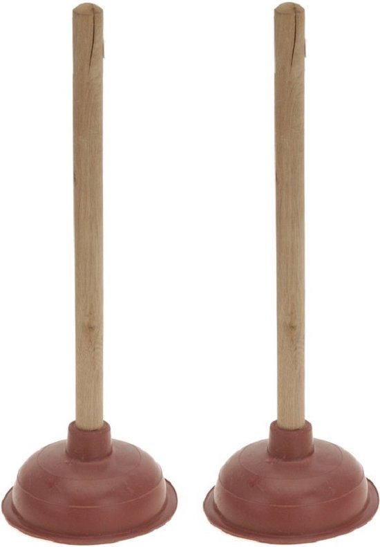 Foto: 2x stuks toilet gootsteen ontstoppers ploppers 40 cm huishoudartikelen schoonmaakproducten ontstoppers ploppers