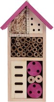 Lifetime Garden Insectenhotel - roze - hout - 13 x 9 x 26 cm - insectenhuisje