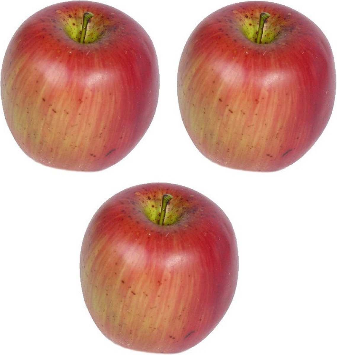 Bellatio Flowers & Plants Bellatio Kunstfruit appels - decoratievrucht - 8 cm - 5x stuks - decofruit - sier - fruitschaal Rood