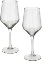 12x Stuks wijnglazen transparant 420 ml - Wijnglas voor rode en witte wijn op voet