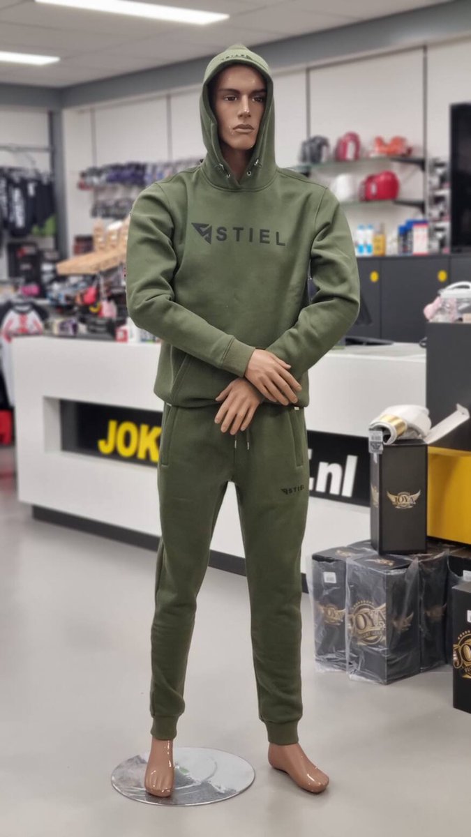 Stiel CottonFit Trainingspak - Katoen - Legergroen - XXL