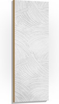 Hout - Witte Golvende Structuur in Witte Ondergrond - 40x120 cm - 9 mm dik - Foto op Hout (Met Ophangsysteem)