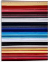 Acrylglas - Strepen in het Rood, Geel, Blauw en Grijs - 30x40 cm Foto op Acrylglas (Met Ophangsysteem)