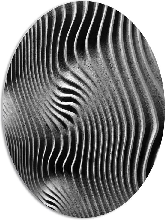 PVC Schuimplaat Ovaal - Wikkelend Patroon in Muur - 51x68 cm Foto op Ovaal (Met Ophangsysteem)