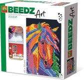 SES Beedz Art - Paard fantasie - 7000 strijkkralen - kunstwerk van strijkkralen - complete set inclusief grondplaten en strijkvel