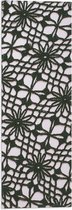 Vlag - Zwart Patroon van Vakken en Bloemen op Wit - 20x60 cm Foto op Polyester Vlag