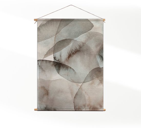 Textielposter Abstract Rustige Tinten met Accent 02 CM) - Wandkleed - Wanddoek - Wanddecoratie
