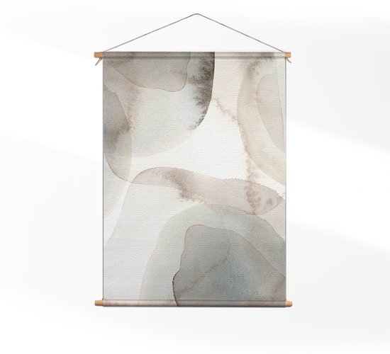 Textielposter Abstract Rustige Tinten met Accent 03 XL (125 X 90 CM) - Wandkleed - Wanddoek - Wanddecoratie
