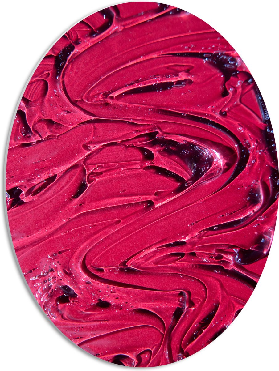 PVC Schuimplaat Ovaal - Texuur in Roze Verf - 42x56 cm Foto op Ovaal (Met Ophangsysteem)