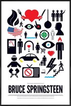 JUNIQE - Poster in kunststof lijst Bruce Springsteen -40x60 /Groen &
