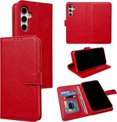 HB Coque pour Samsung Galaxy A54 5G Rouge - Etui Portefeuille - Porte-Cartes & Languette Magnétique