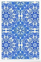 JUNIQE - Poster Delfts Blauw - patroon -20x30 /Blauw & Wit