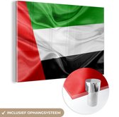 MuchoWow® Glasschilderij 30x20 cm - Schilderij acrylglas - De vlag van de Verenigde Arabische Emiraten - Foto op glas - Schilderijen