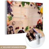 MuchoWow® Glasschilderij 30x20 cm - Schilderij acrylglas - Fruit - Aardbeien - Paprika - Keuken - Foto op glas - Schilderijen