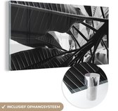 MuchoWow® Glasschilderij 160x80 cm - Schilderij acrylglas - Palmbladeren - Tropisch - Blad - Foto op glas - Schilderijen