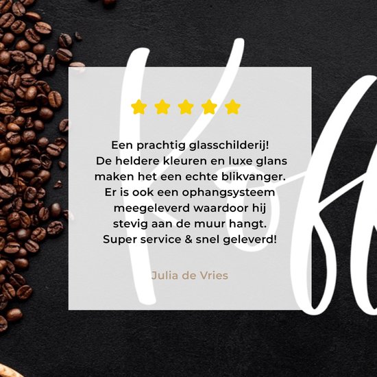 MuchoWow® Peinture sur verre 80x60 cm - Peinture sur verre acrylique - Dictons - Café - Citations - Photo sur verre - Peintures