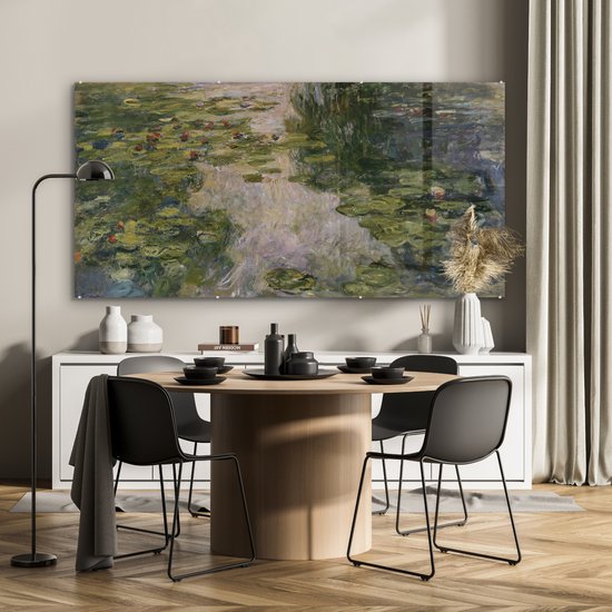 MuchoWow® Peinture sur verre 160x80 cm - Peinture sur verre - Nénuphars - Peinture de Claude Monet - Photo sur verre acrylique - Peintures