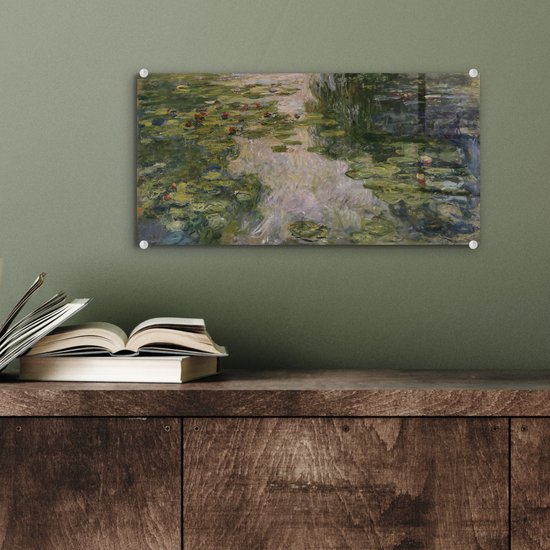 MuchoWow® Peinture sur verre - Nénuphars - Peinture de Claude Monet - 40x20 cm - Peintures sur verre acrylique - Photo sur Glas